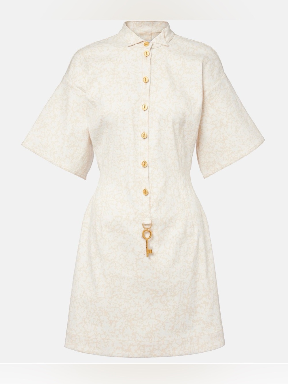 Schiaparelli MEASURING TAPE jacquared linen Shirt DRESS 36 NWT